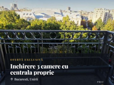 Inchirere 3 camere cu centrala proprie Bulevardul Unirii - Fantani